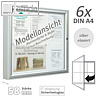 Au?enschaukasten 75 x 75 x 5.8 cm, 6x A4, einfl?gelig, Sicherheitsglas, silber