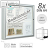 Au?enschaukasten 98 x 83 x 5.8 cm, 8x A4, einfl?gelig, Sicherheitsglas, silber