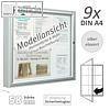 Au?enschaukasten 75 x 105 x 5.8 cm, 9x A4, einfl?gelig, Sicherheitsglas, silber