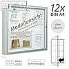 Au?enschaukasten 75 x 135 x 5.8 cm, 12x A4, einfl?gelig, Sicherheitsglas, silber