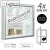 Au?enschaukasten 55 x 75 x 5.8 cm, 4x A4, einfl?gelig, Plexichocs, schwarz