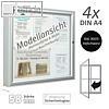 Au?enschaukasten 55 x 75 x 5.8 cm, 4x A4, einfl?gelig, Sicherheitsglas, schwarz