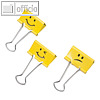Rapesco Foldback Klammern Mit Emoji Motiv 19 mm | Smiley (20 Stück)