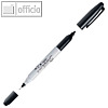Permanent-Marker TWIN TIP, 2 Rundspitzen 0.5 & 1 mm, schwarz, PP, wei?, S0811100