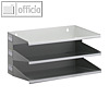 Sortierstation Business, 3 F?cher, B 360 x T 250 x H 205 mm, Stahl, lichtgrau