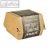 Burgerboxen 9 x 9 x 7 cm, fettdicht, Bedruckung, Karton, braun, 500 St?ck, 86634