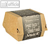 Burgerboxen 11.5 x 11 x 7 cm, fettdicht, Bedruckung, Karton, braun, 400 St?ck