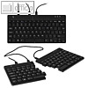 Ergonomische Tastatur SPLIT, teilbar, kabelgebunden, QWERTZ (DE), schwarz