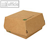 Burgerboxen "pure" - "100% Fair", 7 x 11.5 x 11 cm, Pappe, braun, 320 St., 87240