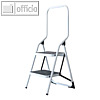 Stahl-Klapptritt, 2 Stufen, H 88 cm, max. 150 kg, Gewicht: 2.2 kg, wei?/schwarz
