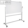 Whiteboard / Wendetafel 120 x 180 cm, magnethaftend, Rollen, Alu, weiß