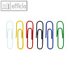 Briefklammern, (L)26 mm, rund, kunststoffüberzogen, farbig sortiert, 100 Stück
