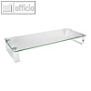 Monitorst?nder, max. 20 kg, 560 x 210 x 80 mm, Stahl/Glas, wei?es Gestell