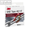 Hochleistungsklebeband 4611F, 19 mm x 3 m, f?r Metalle & hohe Temperaturen, grau