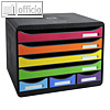 Schubladenbox STORE-BOX MINI, DIN A4+ quer, 7 Sch?be, PS, harlekin, 307798D