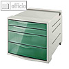 Esselte Schubladenbox Colour‘Ice, DIN A4, 4 Schübe, PS, grün/lichtgrau, 626285
