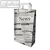 Tragetasche "Newsprint", Papier, Zeitungs-Motiv, 220 x 100 x 360 mm, 50 Stück