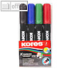 KORES Permanent-Marker "K MARKER", Keilspitze/3 mm, 4er Etui, M20945