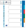 Oxford Kunststoff-Register, DIN A4, 6-teilig, blanko, PP, farbig, 100205079