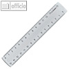officio Kunststoff-Lineal, Länge: 15 cm, Polystyrol, transparent, 711160000