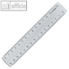 officio Kunststoff-Lineal, L?nge: 15 cm, Polystyrol, transparent, 711160000
