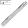officio Kunststoff-Lineal, Länge: 20 cm, Polystyrol, transparent, 711200000
