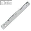 officio Kunststoff-Lineal, L?nge: 20 cm, Polystyrol, transparent, 711200000