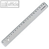 officio Kunststoff-Lineal im Etui, L?nge: 20 cm, Polystyrol, transparent,KF00586