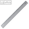officio Kunststoff-Lineal im Etui, Länge: 30 cm, Polystyrol, transparent,KF00587