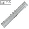 officio Alu-Lineal, Länge: 20 cm, Anti-Slip-Gummieinlage, silber, KF03677