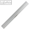 officio Alu-Lineal, Länge: 30 cm, Anti-Slip-Gummieinlage, silber, KF03678
