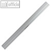 officio Alu-Lineal, Länge: 40 cm, Anti-Slip-Gummieinlage, silber, KF03679