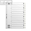 Oxford Kunststoff-Register, DIN A4, Zahlen 1-12, PP, weiß, 400013903