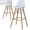 Barhocker "STEELWOOD", Sitzh?he: 965 mm, PP/Holz, wei?, 2er Set, THSTW.23.13