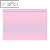 officio Karteikarten DIN A7, liniert, blaue Kopflinie, rosa, 100 St?ck