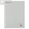 officio Zahlenregister,"1-10", DIN A4+ ?berbreit, Kunststoff, grau, 1 Satz