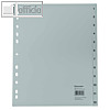officio Zahlenregister, "1-12", DIN A4+ ?berbreit, Kunststoff, grau, 1 Satz
