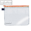 Rei?verschluss-Beutel - DIN A6, PVC faserverst?rkt, Zipper orange, 10 St?ck