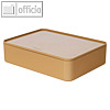 Utensilienbox ALLISON, 26 x 19.5 x 6.8 cm, Deckel, stapelbar, ABS, braun