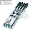 STAEDTLER Lumocolor Permanent-Marker, F=0.6mm, schwarz, 4er-Set, 318-9WP4HZ