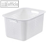 Aufbewahrungskorb BASKET RECYCLED, 280 x 370 x 200 mm, 13 Liter, PPC, weiß