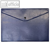 Dokumententaschen DIN A4 quer, Druckknopf, PP, blau-opak, 100 St., 40111-40