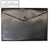 Dokumententaschen DIN A5 quer, Druckknopf, PP, schwarz-opak, 100 St., 40112-30