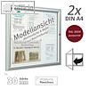 Au?enschaukasten 55 x 40 x 3 cm, 2x A4, Alu-Rahmen, einfl?gelig, purpurrot