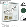 Au?enschaukasten 55 x 40 x 3 cm, 2x A4, einfl?gelig, moosgr?n, 405000-6005
