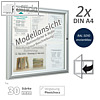 Au?enschaukasten 55 x 40 x 3 cm, 2x A4, einfl?gelig, enzianblau, 405000-5010