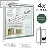 Au?enschaukasten 55 x 75 x 3 cm, 4x A4, einfl?gelig, moosgr?n, 405001-6005