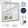 Au?enschaukasten 55 x 75 x 3 cm, 4x A4, einfl?gelig, enzianblau, 405001-5010