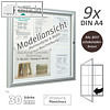 Au?enschaukasten 75 x 105 x 3 cm, 9x A4, einfl?gelig, schokoladenbraun