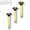 Musterbeutelklammern - Rundkopf, ? 7 x 23 mm, Eisen vermessingt, 100er Pack, 341